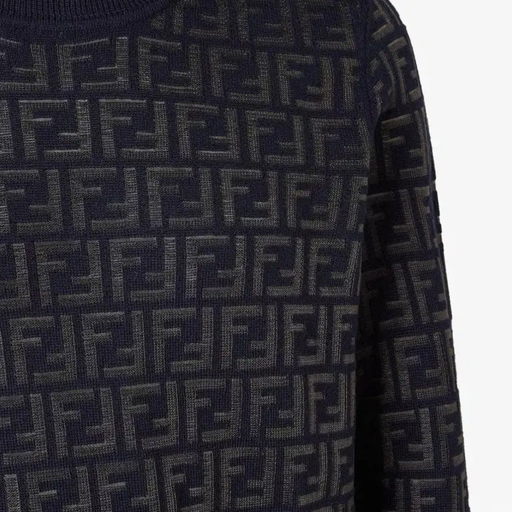 [BUNJANG] Fendi FF Logo Black Knit Wool Blend Sweater / (백화점판) 펜디 FF로고 블랙 니트