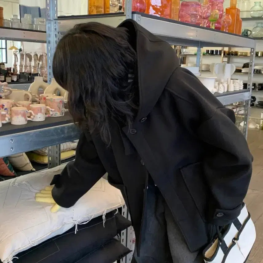 [BUNJANG] DailyJew Gerardi Balmacaan Hooded Coat / 데일리쥬 제라디 발마칸 후드 코트