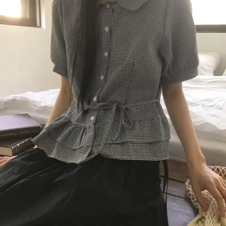 [BUNJANG] Ablie Kara Frill Puff Blouse Shirt / 에이블리 카라 프릴 퍼프 블라우스 셔츠
