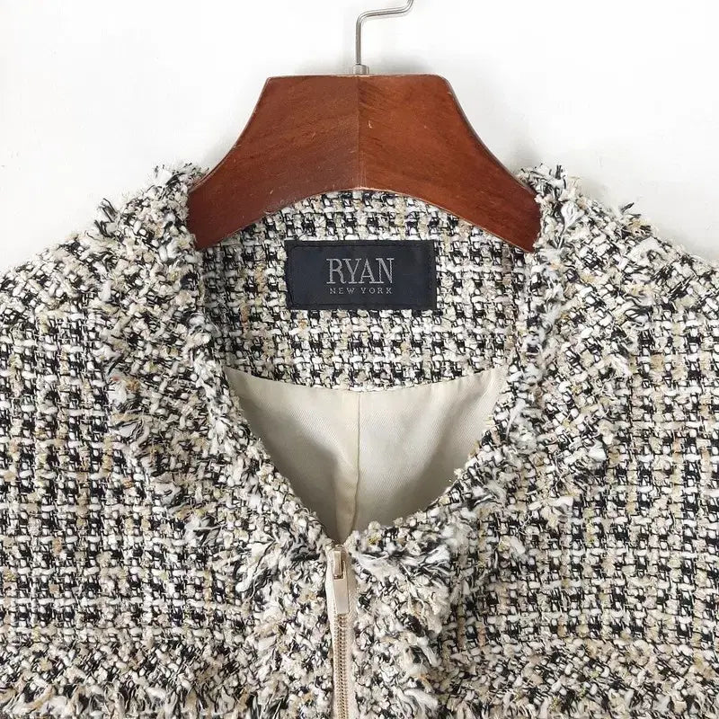 [BUNJANG] Rian New York Zip-Up Tweed Jacket / 리안뉴욕 집업 트위드자켓 95
