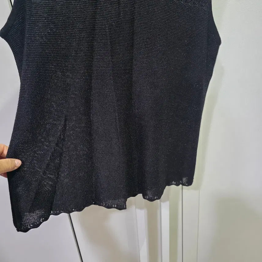 [BUNJANG] Carte Knit Black Lace Sleeveless Top / CARTE KNIT검정색 레이스 민소매