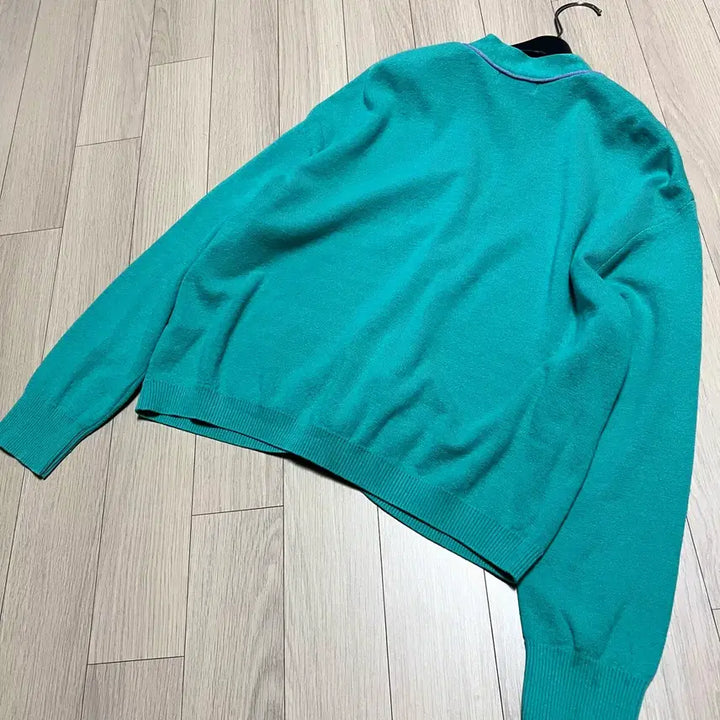[BUNJANG] O2nd (Ozscecon) Mint Pattern Wool Blend Cardigan / 한섬 오즈세컨 O2nd 언발 패턴 울혼방 가디건 민트 브이넥은장단추봄가을