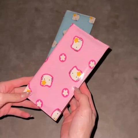 [BUNJANG] Vintage Kitty Long Wallet Pink/Blue / 희귀)고전 키티 장지갑 핑크/블루