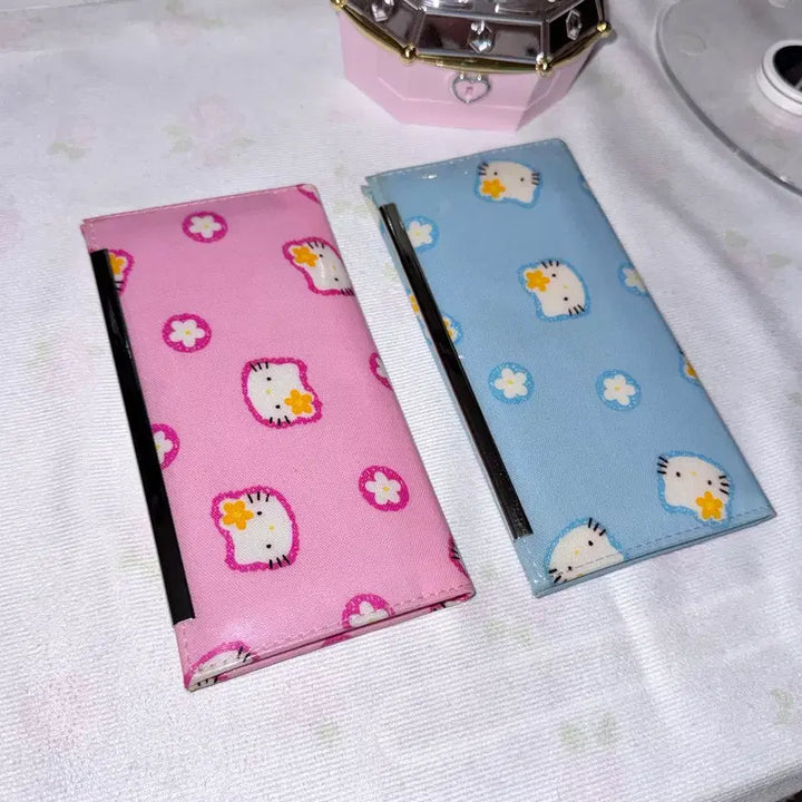 [BUNJANG] Vintage Kitty Long Wallet Pink/Blue / 희귀)고전 키티 장지갑 핑크/블루