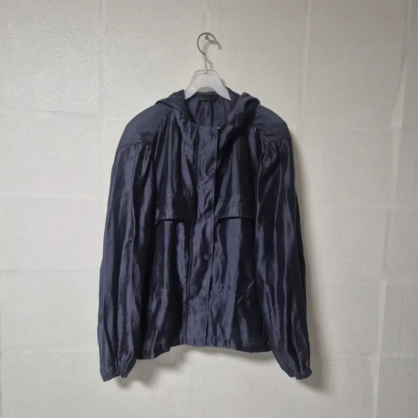 [BUNJANG] OZOC Navy Hooded Windbreaker Jacket / OZOC 네이비 후드 바람막이 88