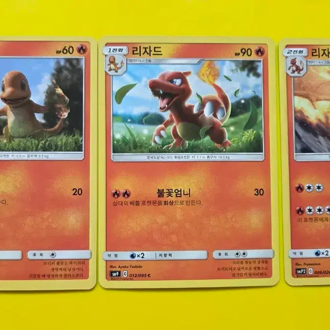 [BUNJANG] Pokemon Charmander, Charmeleon, Charizard Set / 포켓몬카드 파이리/리자드/리자몽 세트
