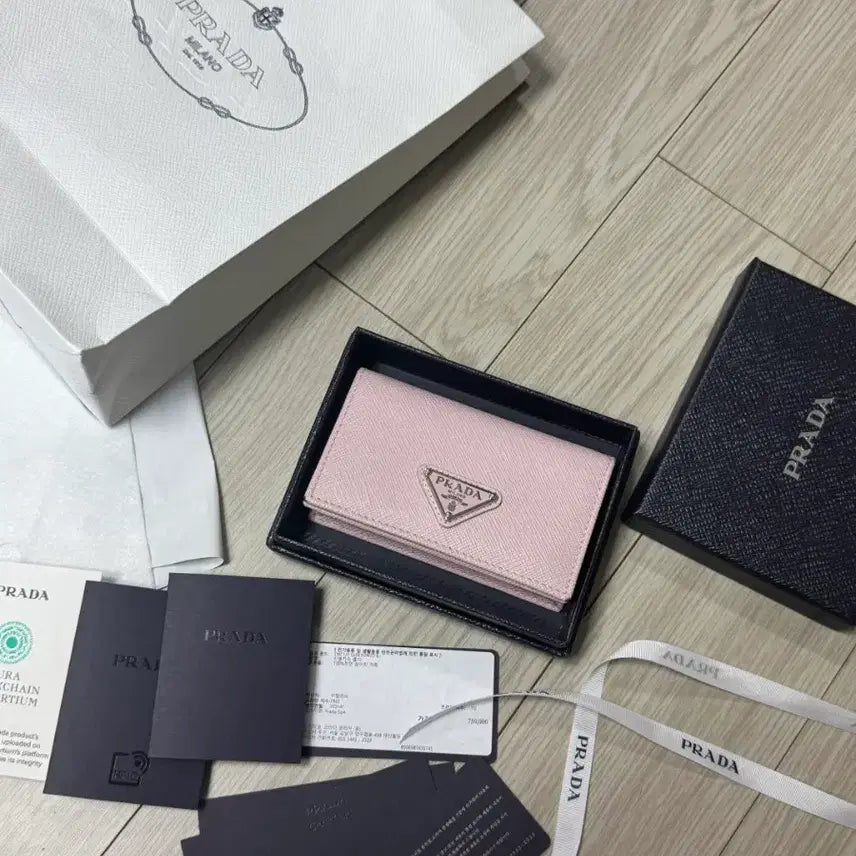 [BUNJANG] Prada Saffiano Card Holder Pink / 프라다 사피아노 카드지갑 핑크