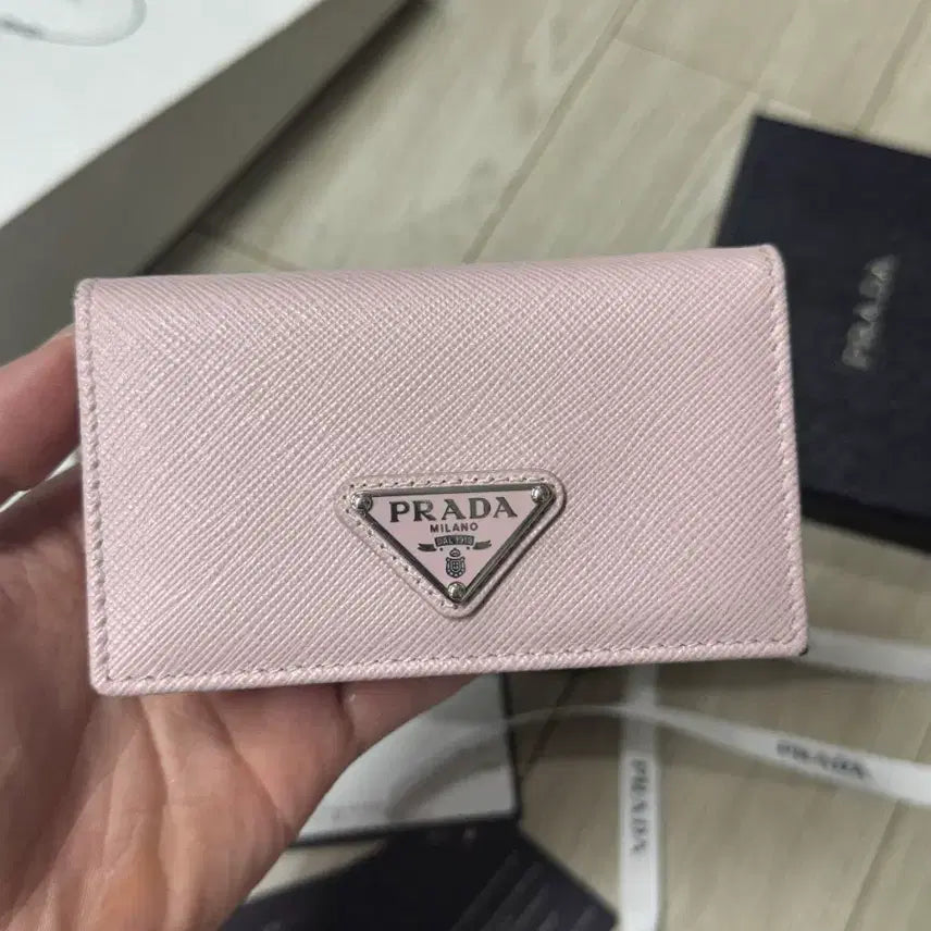 [BUNJANG] Prada Saffiano Card Holder Pink / 프라다 사피아노 카드지갑 핑크