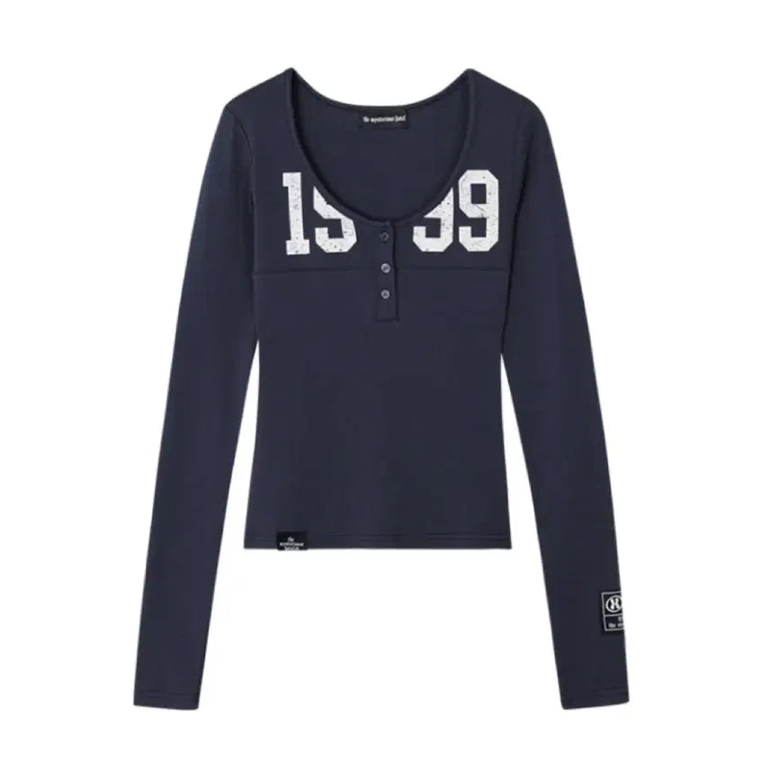 [BUNJANG] Misterious Hotel 1999 Button Sleeve Navy / 미스테리어스호텔 1999 버튼 슬리브