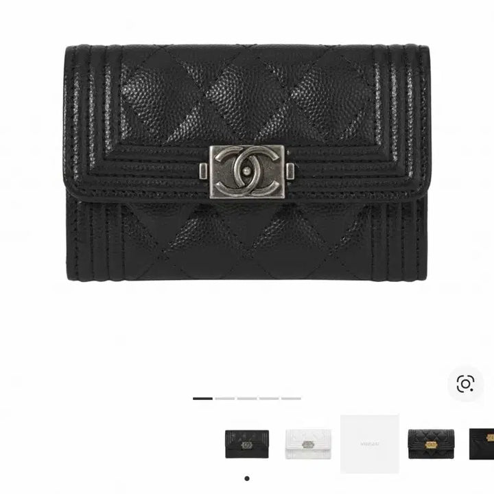 [BUNJANG] Chanel Boy Flap Card Holder Black Lambskin / 샤넬 보이 플랩 카드 홀더 블랙