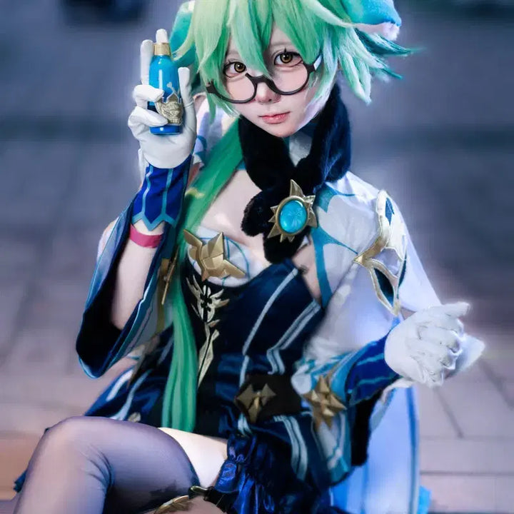 [BUNJANG] Genshin Impact Keqing "Meow Shop" S Size Full Cosplay Set / 원신 설탕 야옹샵 s 올풀셋 코스프레
