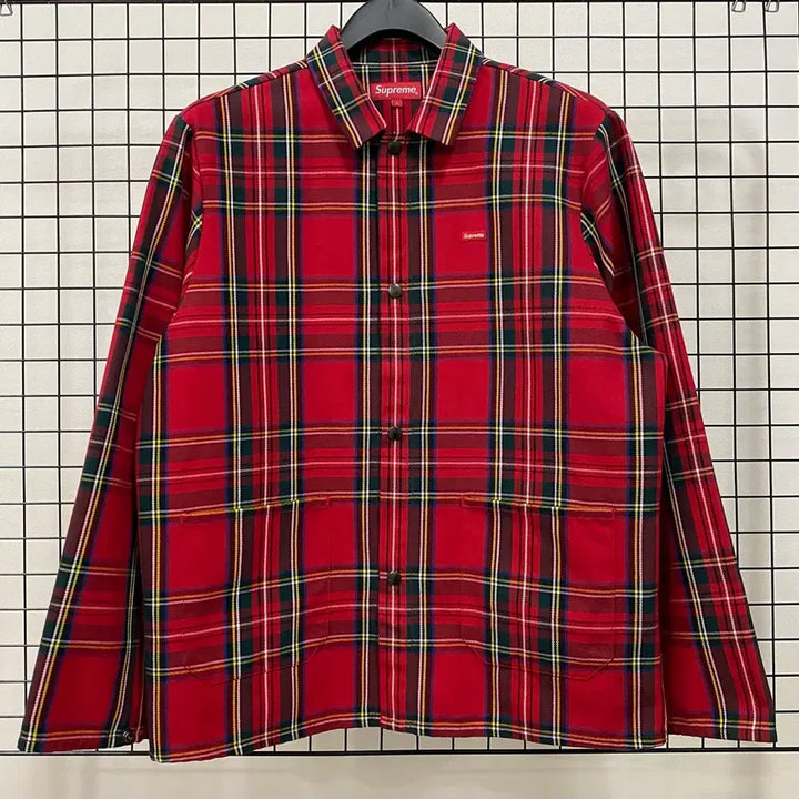 [BUNJANG] Supreme Tartan Check Shop Jacket / <L> 슈프림 타탄 체크 샵 자켓