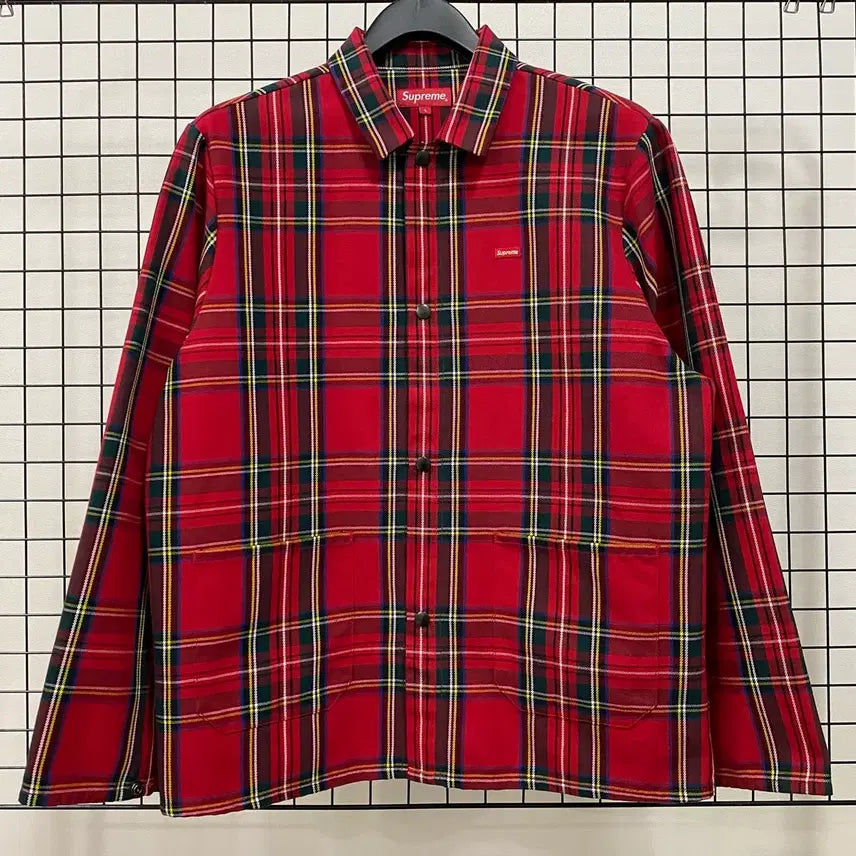 [BUNJANG] Supreme Tartan Check Shop Jacket / <L> 슈프림 타탄 체크 샵 자켓