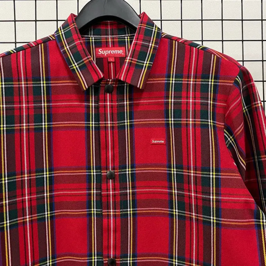 [BUNJANG] Supreme Tartan Check Shop Jacket / <L> 슈프림 타탄 체크 샵 자켓