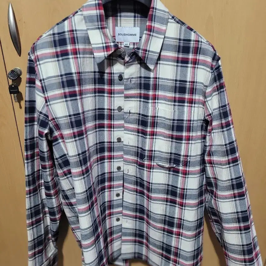[BUNJANG] Solid Homme Checkered Shirt Size 48 / 솔리드옴므 체크 셔츠 48사이즈