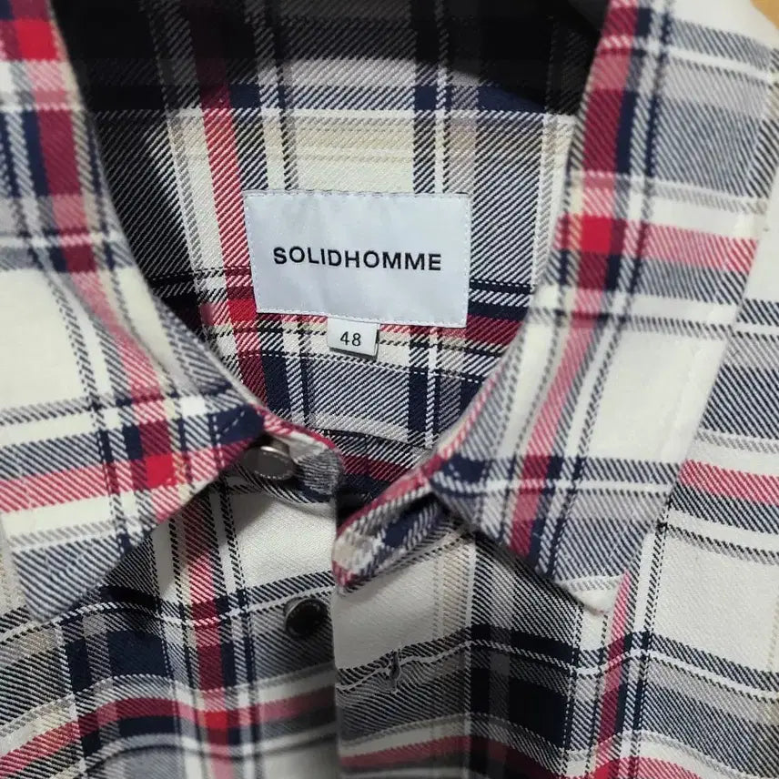 [BUNJANG] Solid Homme Checkered Shirt Size 48 / 솔리드옴므 체크 셔츠 48사이즈