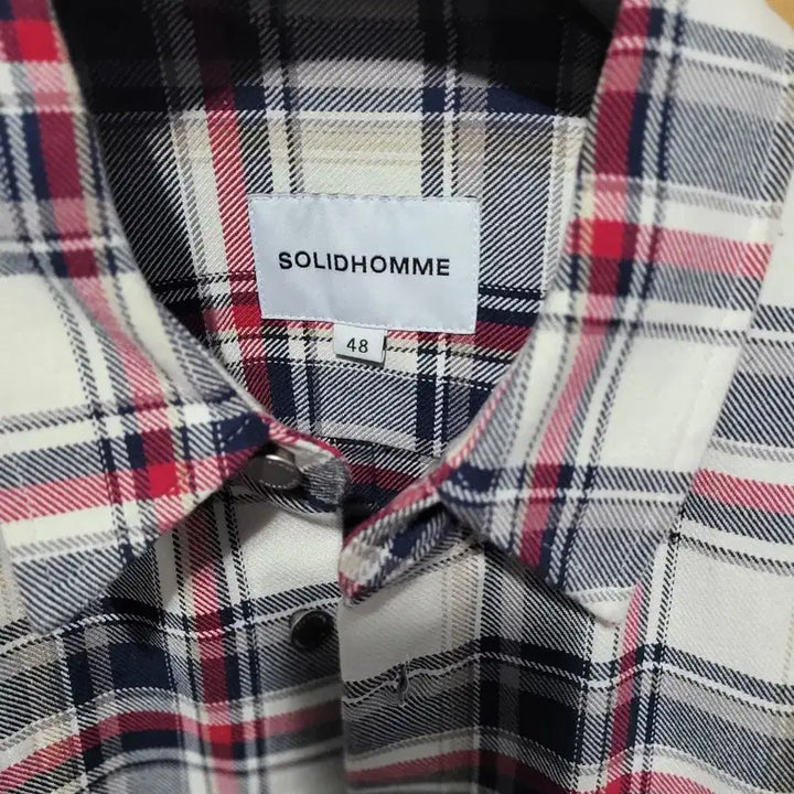 [BUNJANG] Solid Homme Checkered Shirt Size 48 / 솔리드옴므 체크 셔츠 48사이즈