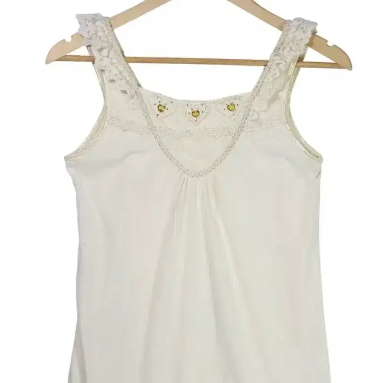 [BUNJANG] Ivory Lace Camisole Blouse / 아이보리 레이스 끈나시 블라우스