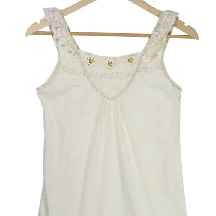 [BUNJANG] Ivory Lace Camisole Blouse / 아이보리 레이스 끈나시 블라우스