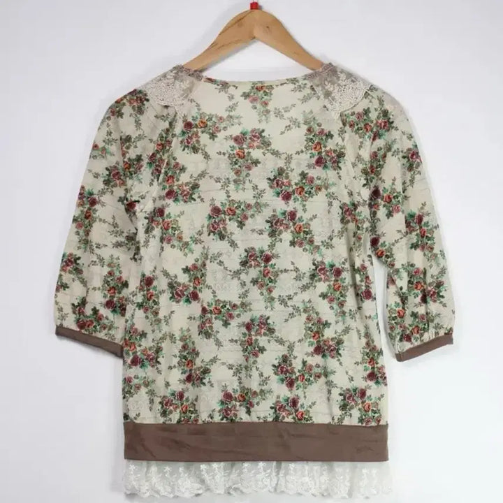 [BUNJANG] Floral Print Lace Blouse / 플라워 프린트 레이스 블라우스