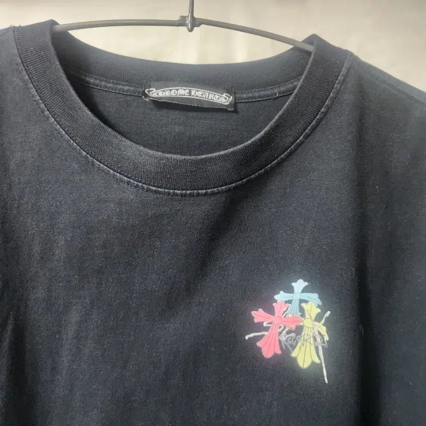 [BUNJANG] Chrome Hearts Multicolor Cross Short Sleeve T-Shirt Black / 크롬하츠 멀티 컬러 크로스 반팔 티셔츠 블랙