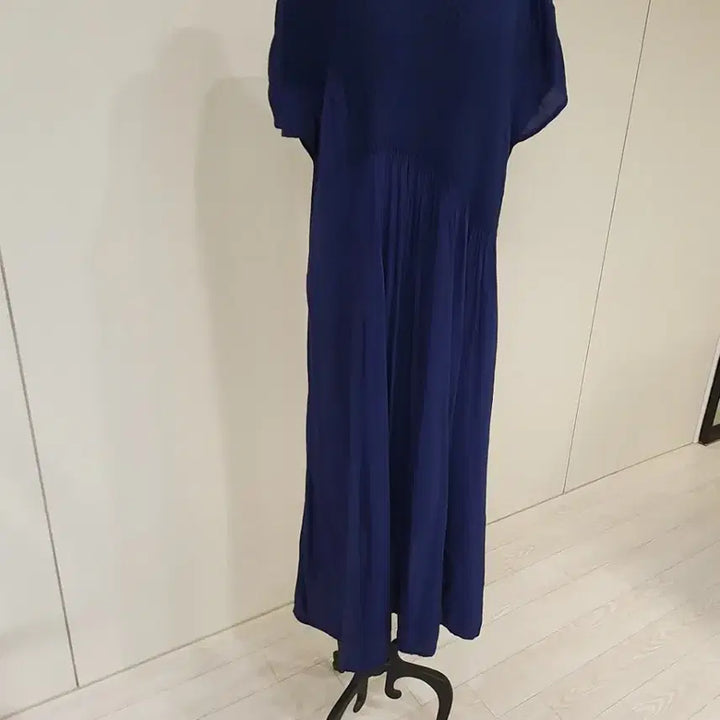 [BUNJANG] Navy Pleated Long Dress / 네이비 플리츠 롱 원피스
