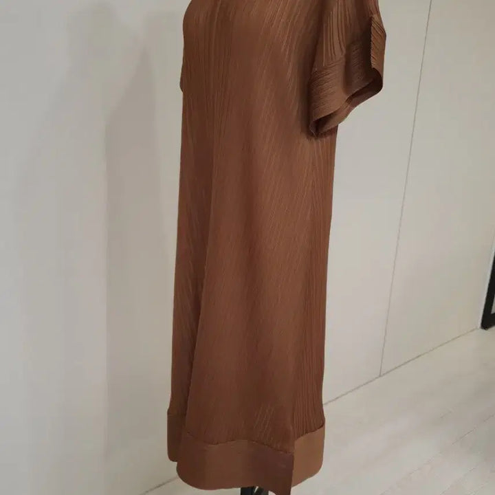 [BUNJANG] Brown Pleated Long Dress / 브라운 플리츠 롱 원피스