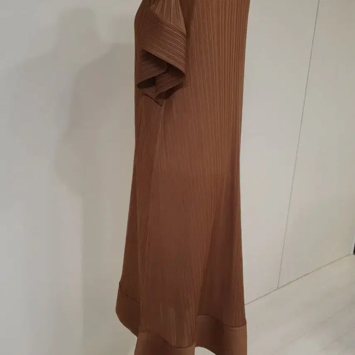 [BUNJANG] Brown Pleated Long Dress / 브라운 플리츠 롱 원피스