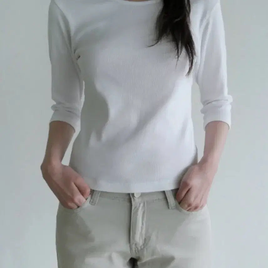 [BUNJANG] After Monday 7-Sleeve T-Shirt - Black/White / 에프터먼데이 7부 티셔츠 - 블랙/화이트