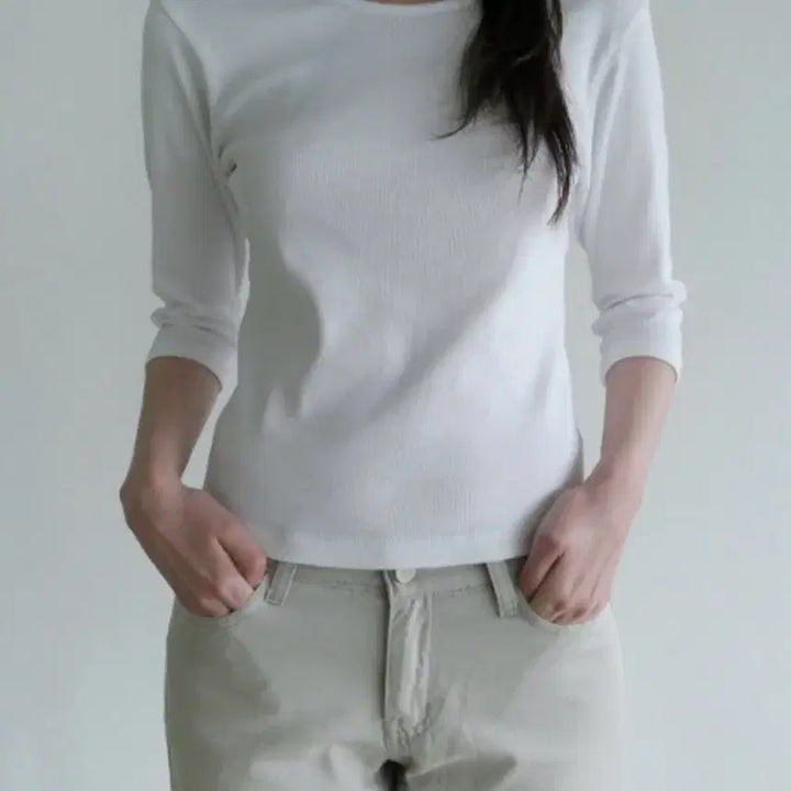 [BUNJANG] After Monday 7-Sleeve T-Shirt - Black/White / 에프터먼데이 7부 티셔츠 - 블랙/화이트