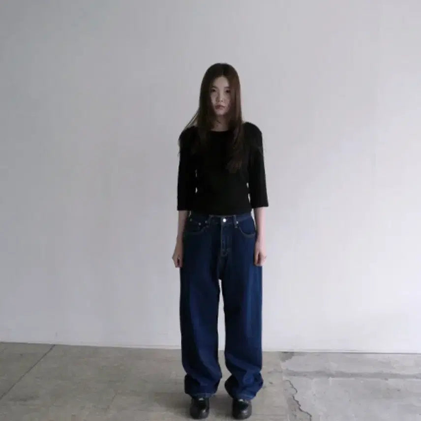 [BUNJANG] After Monday 7-Sleeve T-Shirt - Black/White / 에프터먼데이 7부 티셔츠 - 블랙/화이트