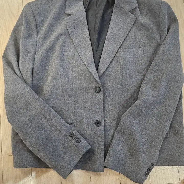 [BUNJANG] Grey Cropped Blazer / 그레이 크롭 블레이저