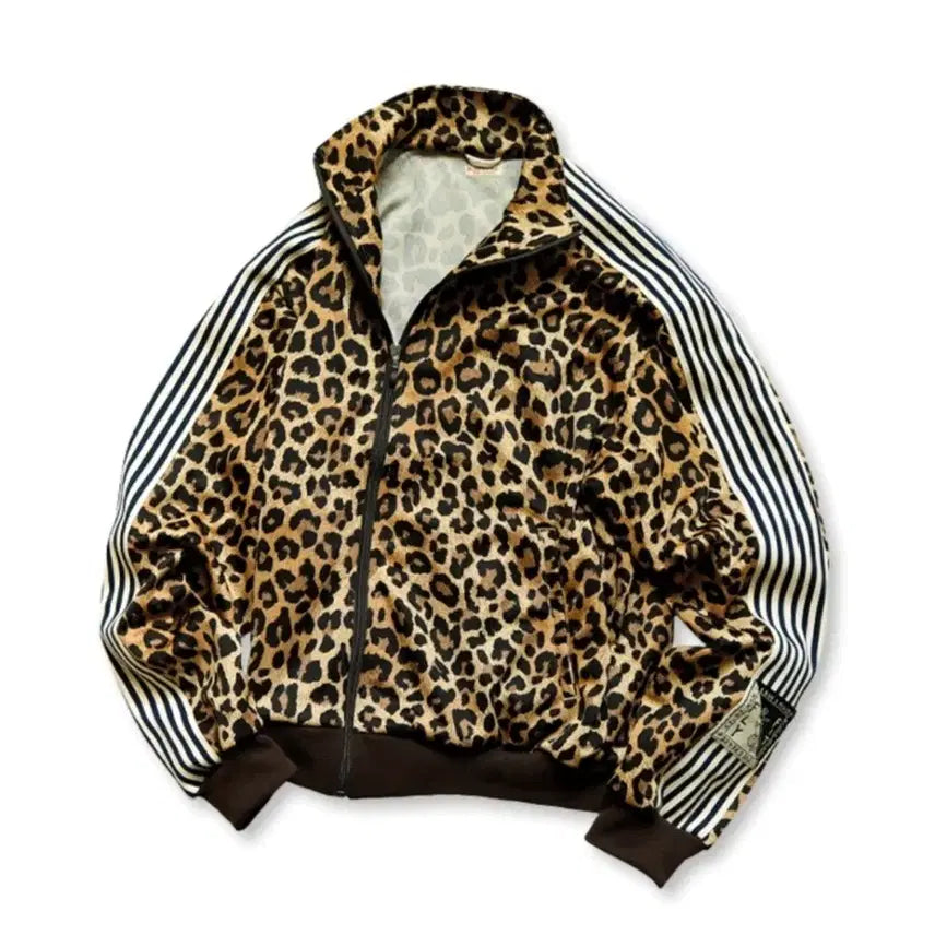 [BUNJANG] Kapital Smooth Jersey Leopard Print Stuntman &amp; Woman Track Jacket / 캐피탈 스무스 저지 레오파드 프린트 스 턴트맨 앤 우먼 트랙 자켓