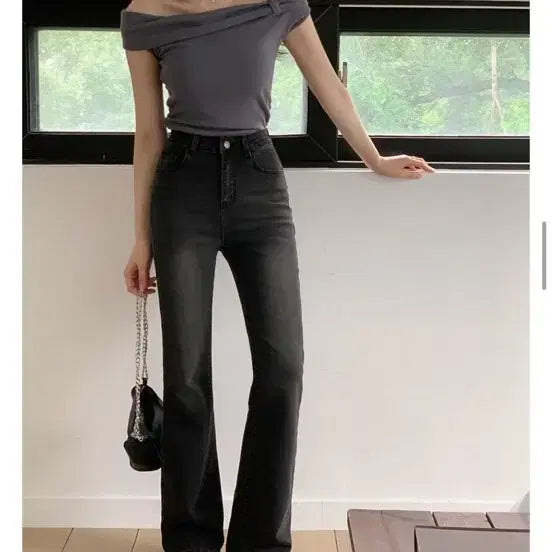 [BUNJANG] Black Denim Bootcut Pants / 블랙 데님 팬츠