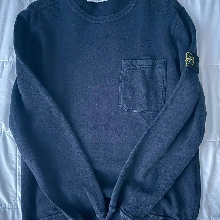 [BUNJANG] Stone Island Navy Pocket Sweatshirt / 스톤아일랜드 포켓 맨투맨 네이비