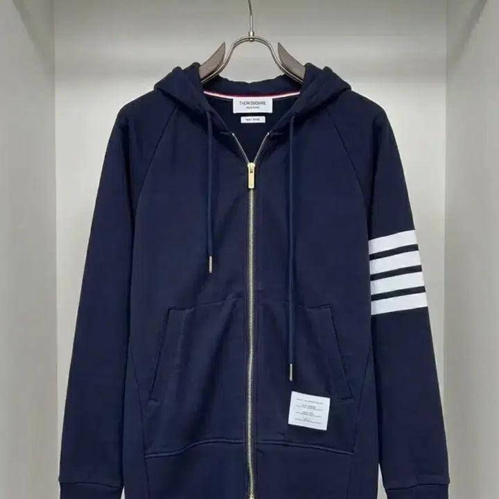 [BUNJANG] Thom Browne Diagonal Stripe Gold Button Hoodie Zip-Up Size 4 / 톰브라운 후드집업 사이즈 4
