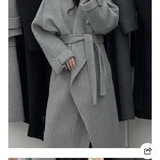 [BUNJANG] Lovely Hera Wool Long Coat Gray / 러블리해라 울 롱 코트 그레이
