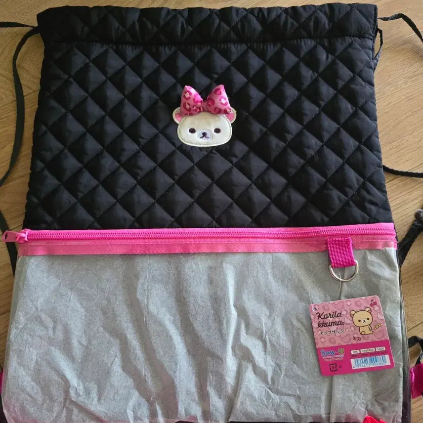 [BUNJANG] San-X Korilakkuma Quilted Backpack / 산엑스 코리락쿠마 투명 퀼팅 백팩
