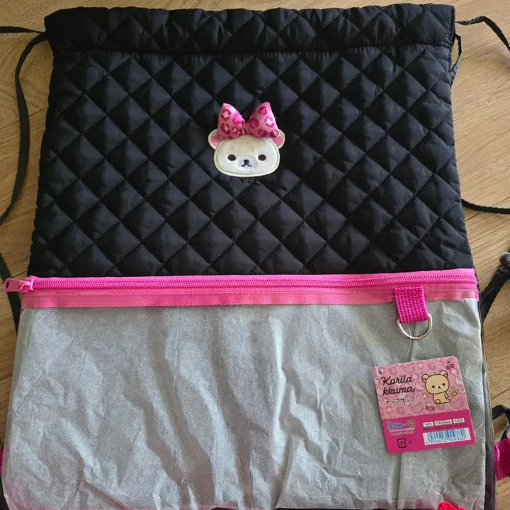 [BUNJANG] San-X Korilakkuma Quilted Backpack / 산엑스 코리락쿠마 투명 퀼팅 백팩
