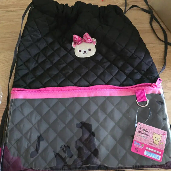 [BUNJANG] San-X Korilakkuma Quilted Backpack / 산엑스 코리락쿠마 투명 퀼팅 백팩
