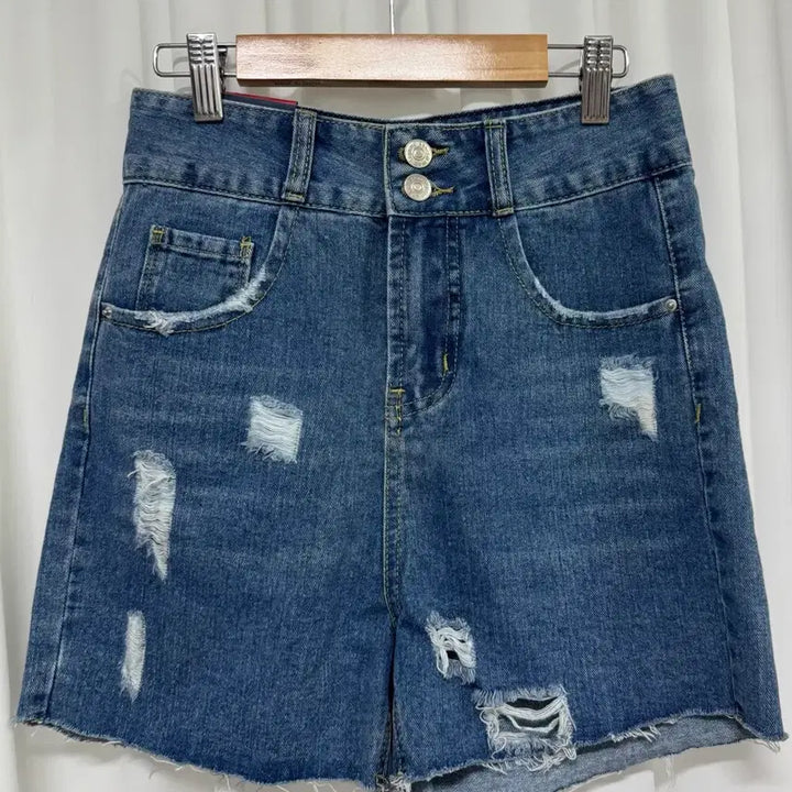 [BUNJANG] Denim Cut-off Shorts (Mid-Blue, Size S) / [새상품] 데미지 컷오프 데님 중청 숏팬츠 S