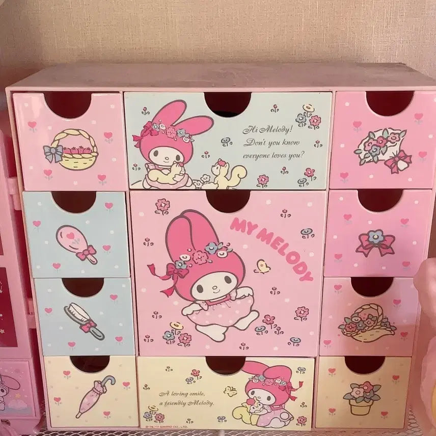 [BUNJANG] Sanrio My Melody Drawer Organizer Storage Box / 마이멜로디 서랍장 수납함