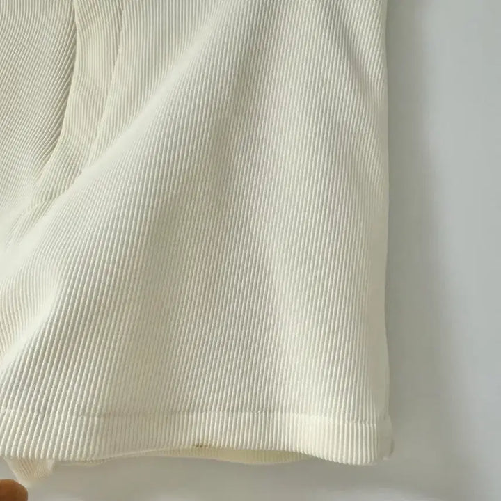 [BUNJANG] Ivory Ribbed Shorts / 아이보리 골지 반바지