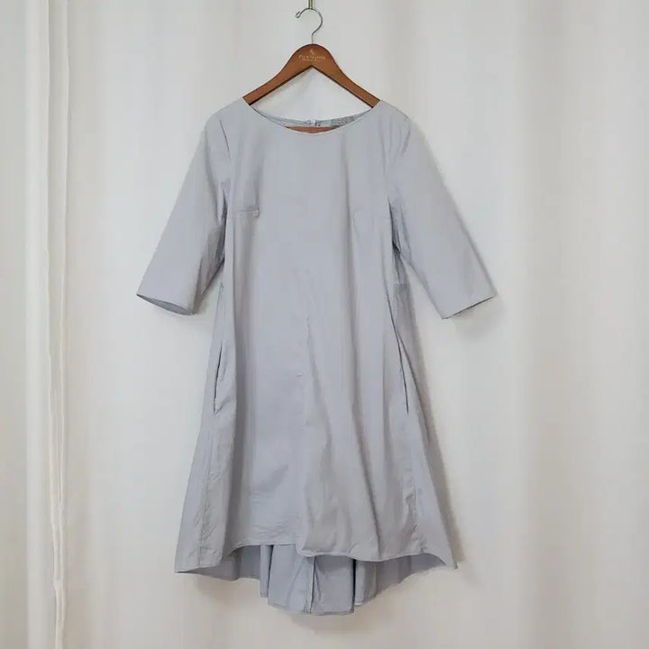 [BUNJANG] COS Sand Blue Cotton Side Pocket 7-8 Sleeve Midi Dress / 코스 원피스38