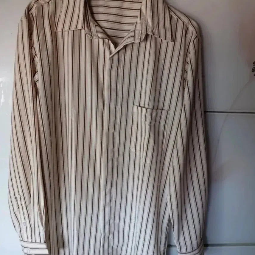 [BUNJANG] Inform Stripe Long Sleeve/7-Sleeve Shirt (M) / 카페유니폼