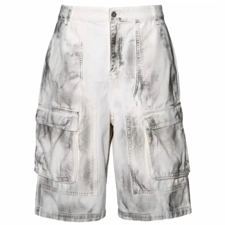 [BUNJANG] MJD Cargo Denim Bermuda Pants Dirty White / MJD 카고 데님 버뮤다 팬츠 더티 화이트 M