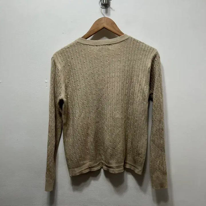 [BUNJANG] Polo Ralph Lauren Beige Cable Knit Cardigan M / 폴로 랄프로렌 베이지 케이블 가디건 M