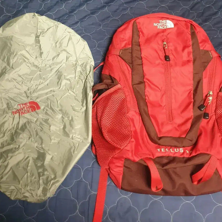 [BUNJANG] The North Face Tellus 25 Nylon Backpack Red (Includes Rain Cover) / 노스페이스 텔루스 25 나일론100% 백팩 +레인커버 레드