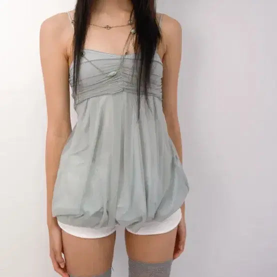 [BUNJANG] Rouge Sleepover Mesh Fluff Mini Top - Lilac Blusher / [새상품] 루즈슬립오버 메쉬 플러프 미니 탑 라일락 블러셔