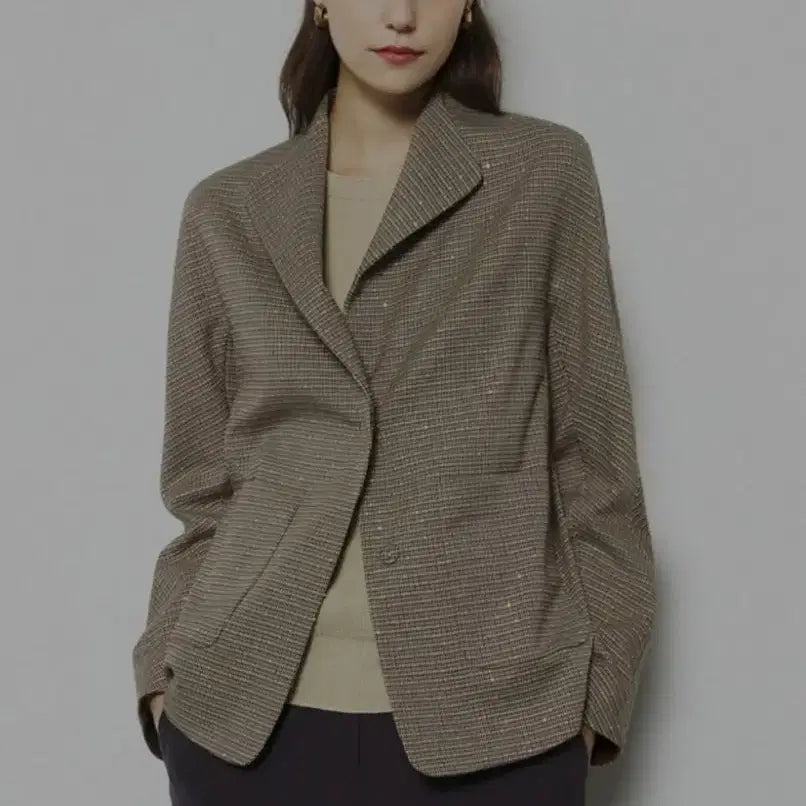 [BUNJANG] IZZAT BABA Sequin Detail Checkered Jacket / 아이잗바바 스팽글 포인트 체크 자켓 / 77 / IZZAT BABA
